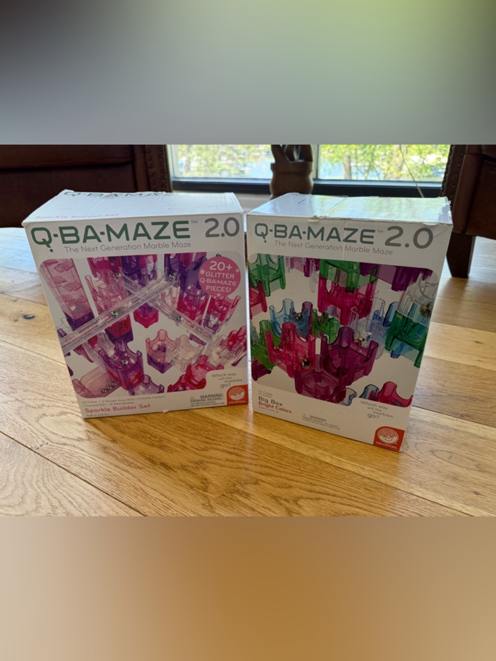 Q-BA-MAZE 2.0 Marble Run Lot MindWare 2 Sets Sparkle + Bright Colors STEM Toy